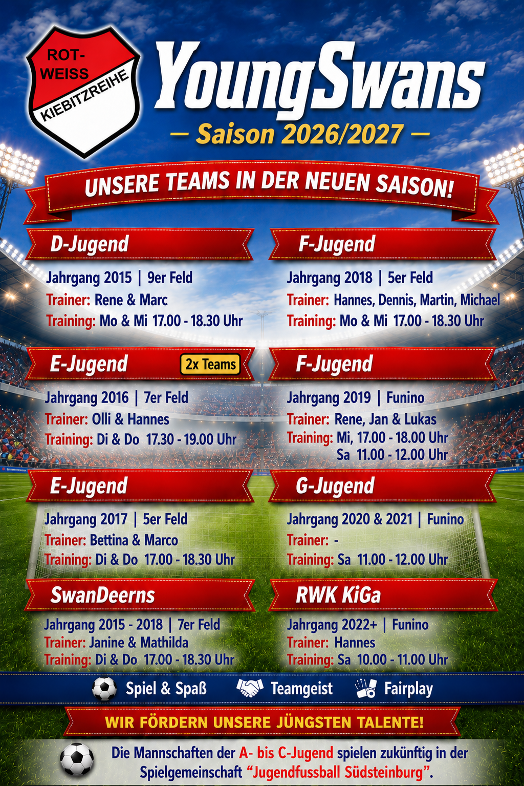 RWK YoungSwans und SwanDeerns - Saison 2026/2027